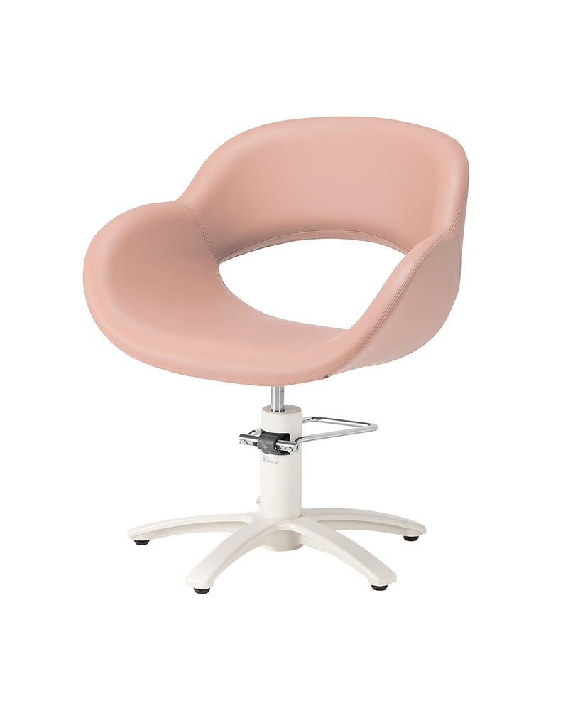 Thea - Pink styling chair with white cross base